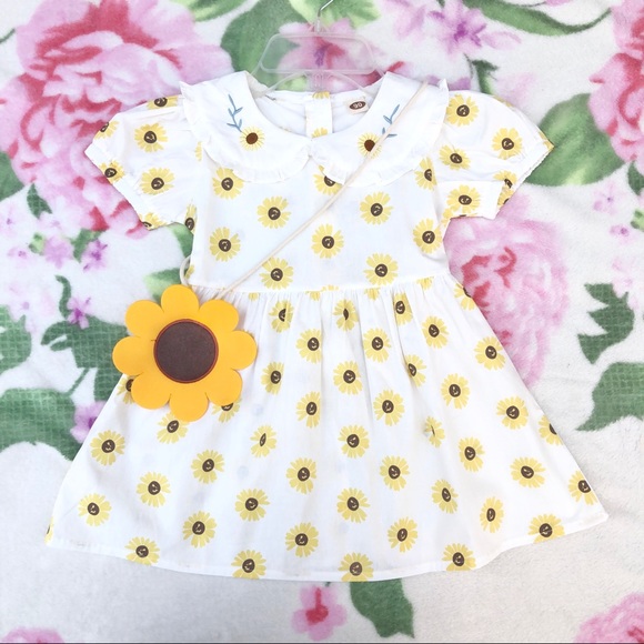 Dresses New Girls White Sunflower Print Dress Outfit Poshmark
